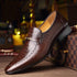 Men's Leather Shoes Casual Business Formal Shoes with Crocodile Pattern
